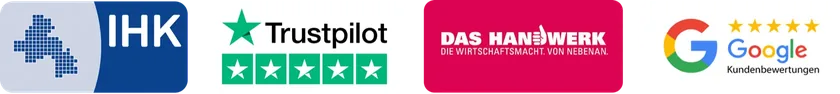 Fachbetrieb seit 1996 · IHK eingetragen · Berufshaftpflicht 5 Mio. €